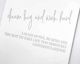 Dream Big Letterpress Congratulations Card - Graduation, New Job