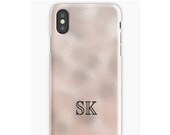 Custom Monogram Rosegold Device case for iPhone Samsung Galaxy Phone, phone case, initials, abstract, girlfriend gift, gift for woman