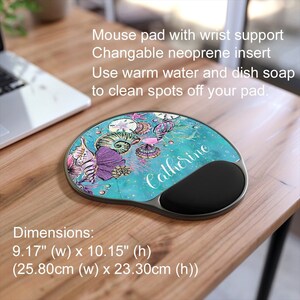Personalized Sea Shell Mouse Pad with Wrist Support