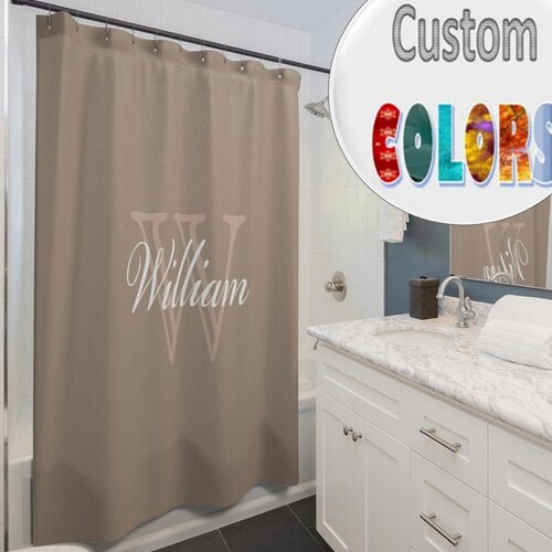 Personalized Shower Curtain Set Shower Curtain Bath Mat Etsy