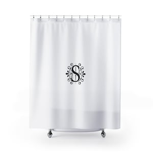 Custom Monogram Shower Curtain, Personalized Home Decor (71x74 inches)