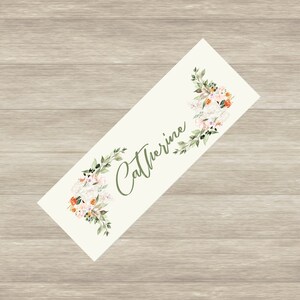 Custom Floral Yoga Mat, Personalized Name Exercise Mat