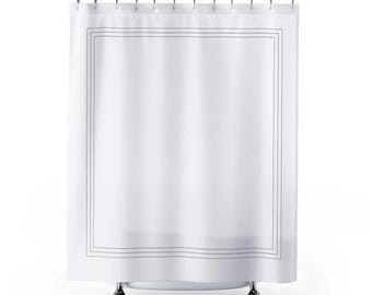 Custom Color Border Shower Curtain, Minimalist Bathroom Decor