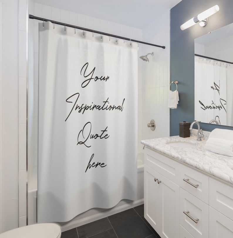 Custom Quote Shower Curtain Custom Text or Image 71 x Etsy
