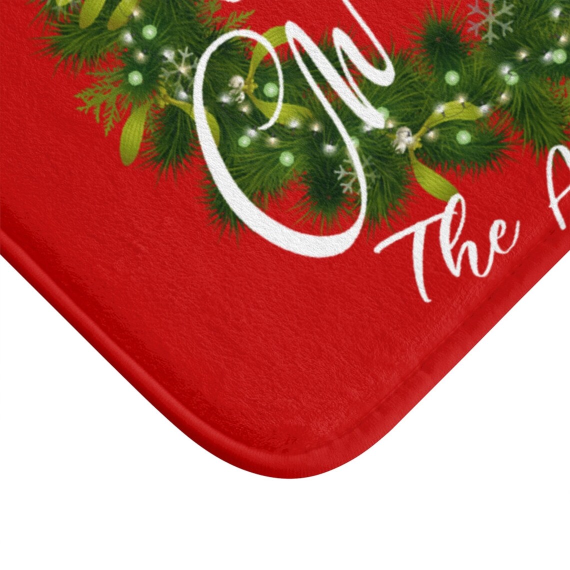 Personalized Merry Christmas Bath Mat Red Bathroom Rustic Etsy