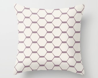 Lavender Geometric Throw Pillow Cover, Double-Sided Print