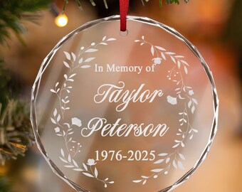 In Memorial Personalized Mother's Day Crystal Ornament, Custom Text Gift