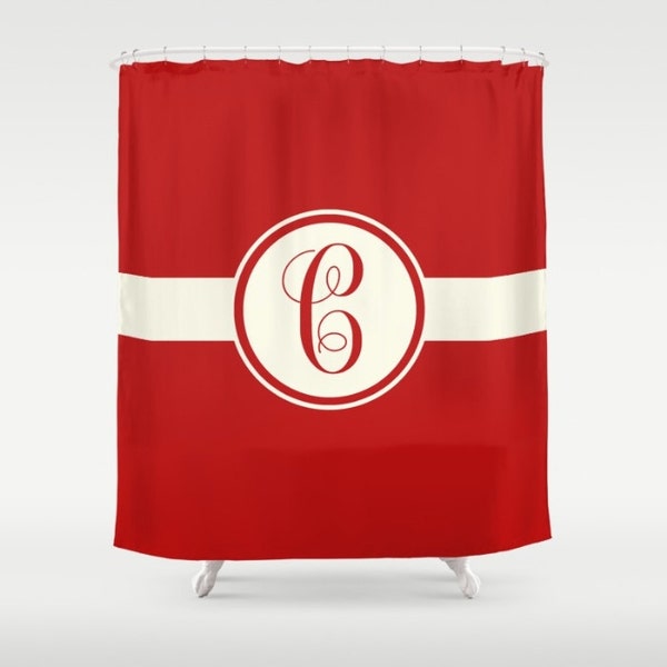 Monogrammed Shower Curtain Etsy