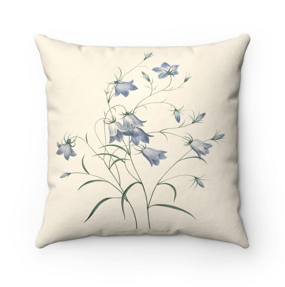 Cream, Blue, Sage Embroidered Throw Pillow Cover Soft Decorative