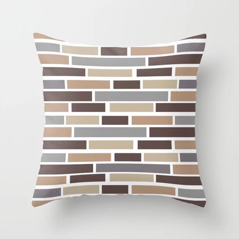 Grey Brown Pillow - Etsy