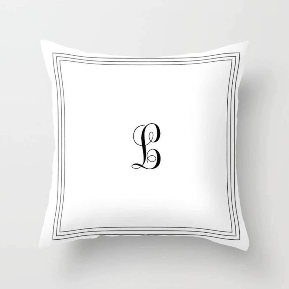 Custom Monogram Decorative Throw Pillow Cover, Name, Square, Rectangular, Indoors, Outdoors, Solid Color, Monogram, Gift, Initials, Wedding - Etsy