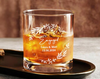Personalized Whiskey, Wine, Mixing or Shot Glass, Engagement, Bachelorette Party Gift, Wedding Favor, Printed
