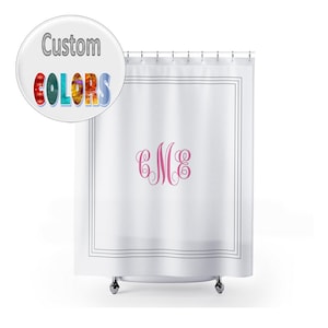 Custom Monogram Shower Curtain, Classic Personalized Bath Decor