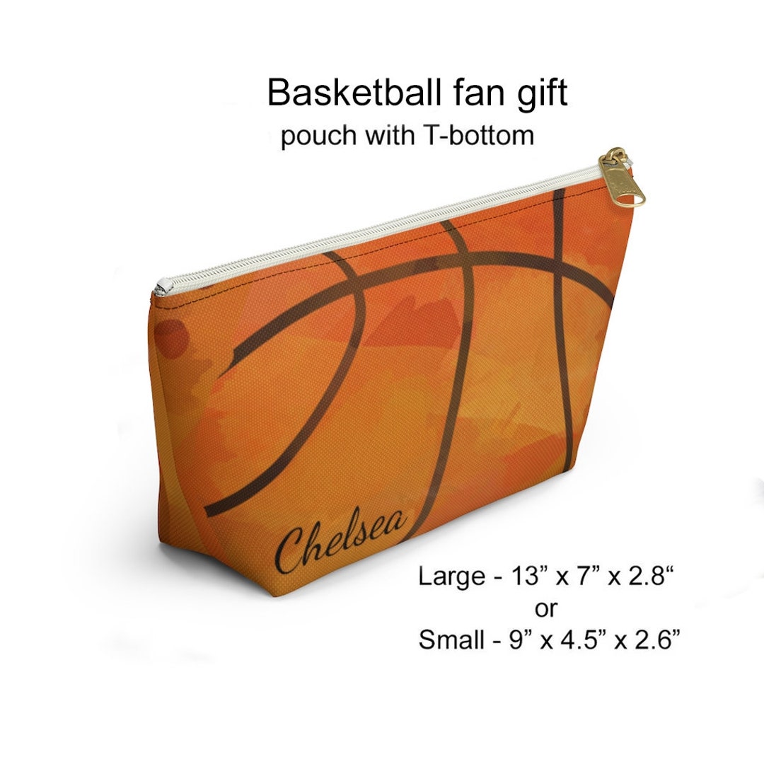 Basketball Fan Gift Carryall Pouch Custom Monogram Personalized