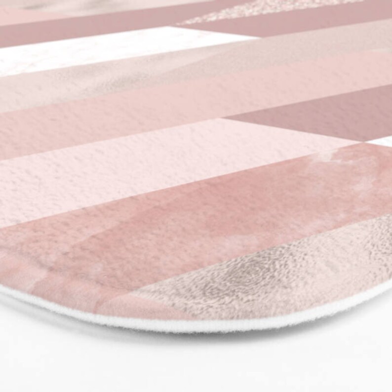 Rose Gold and Pink Marble Bath Mat Mauve Boho Hippie Gift Etsy
