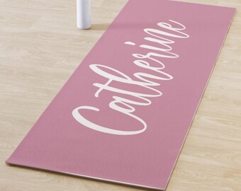 Personalized Yoga Mat, Custom Name, Pilates Exercise Mat