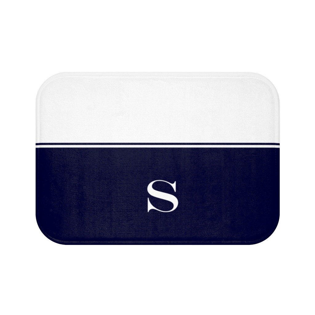 Custom Monogram Bath Mat Personalized Color Two Sizes Etsy