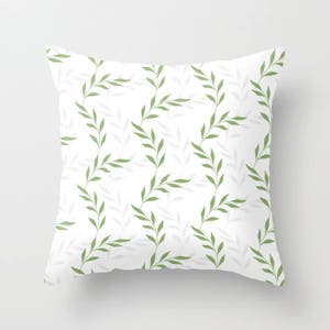 Decorative Throw Pillow Cover or Shams -  Square, Rectangular, Double-sided print, Indoors, Outdoors, Green, Grass, Nature, White, Pattern