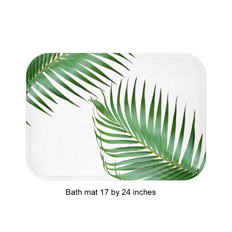 Tropical Palm Leaves Shower Curtain 71 X 74 Etsy