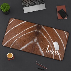 Personalized Antelope Hide Desk Mat, Printed Office Decor