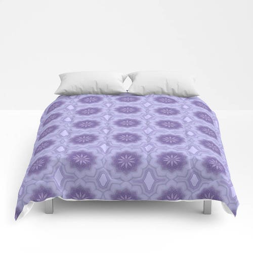 Blue Violet Duvet Cover or Comforter - Bedroom, Home decor, Romantic, shops Girl, Floral, Lilac, Lavender, Pastel, Abstract, Modern, Gift, Shams