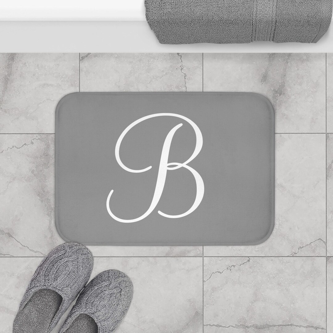Custom Monogram Bath Mat, Memory Foam Bathroom Decor - Etsy