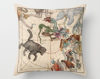 Decorative Throw Pillow Cover - Different sizes, With or Without Inserts, Indoors, Outdoors, Boho, Hippie, Constellations, Pictorial, Map