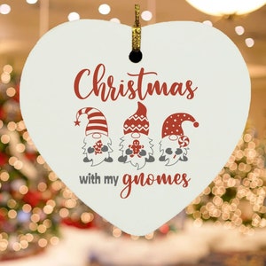 Personalized Photo Christmas Tree Ornament Family Name Gnomes Year Gift MDF Fiberboard Circle Heart Star Oval Keepsake Gift Seasonal