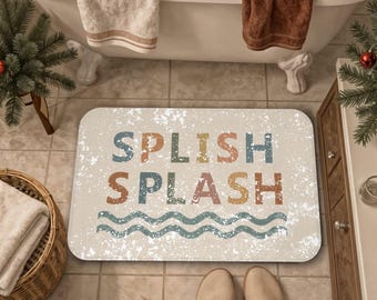 Splish Splash Bath Mat, Memory Foam Bathroom Decor