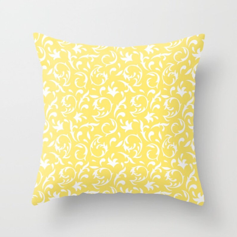 Yellow and Grey Decorative Throw Pillow Cover Mix Match Etsy