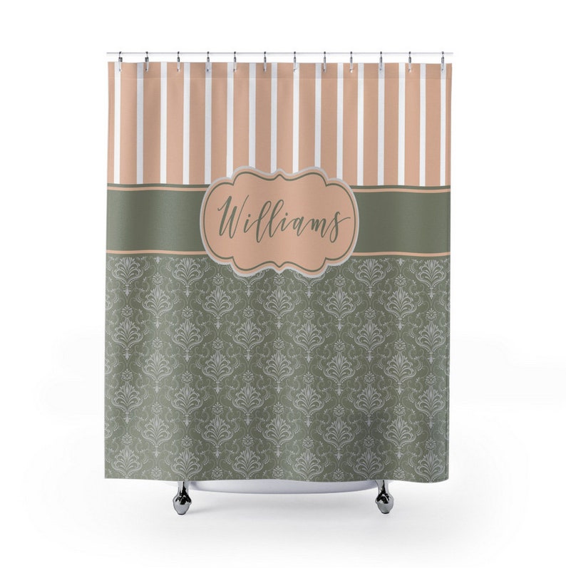 Custom Colors and Name Shower Curtain 71 X 74 Etsy