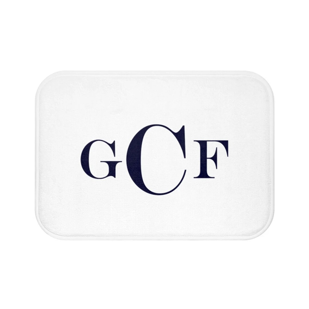 Personalized Monogram Bath Mat, Custom Colors, Memory Foam, Two Sizes ...