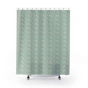 Sage Green and Grey Shower Curtain - 71 X 74 Inches, Christmas, Green ...