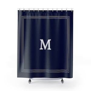 Custom Monogram Shower Curtain, Personalized Home Decor (71x74 inches)