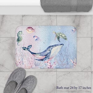 Tapis de bain monde sous-marin, décor personnalisé créature marine