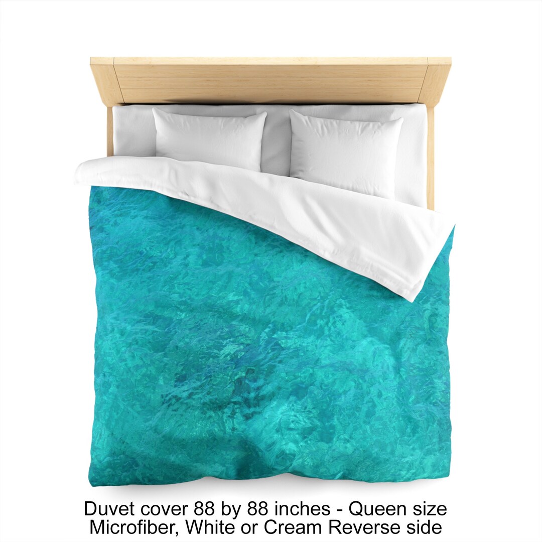 Turquoise Water Duvet Cover or Comforter Twin, Full, Queen or King Size, Bedroom Abstract Ocean