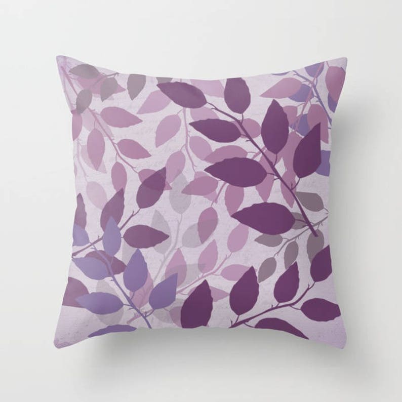 Pattern Purple and Violet Abstract Leaves Duvet Cover or Comforter Girl Bedroom Gift Shams Dorm Watercolor Lavender Boho Christmas