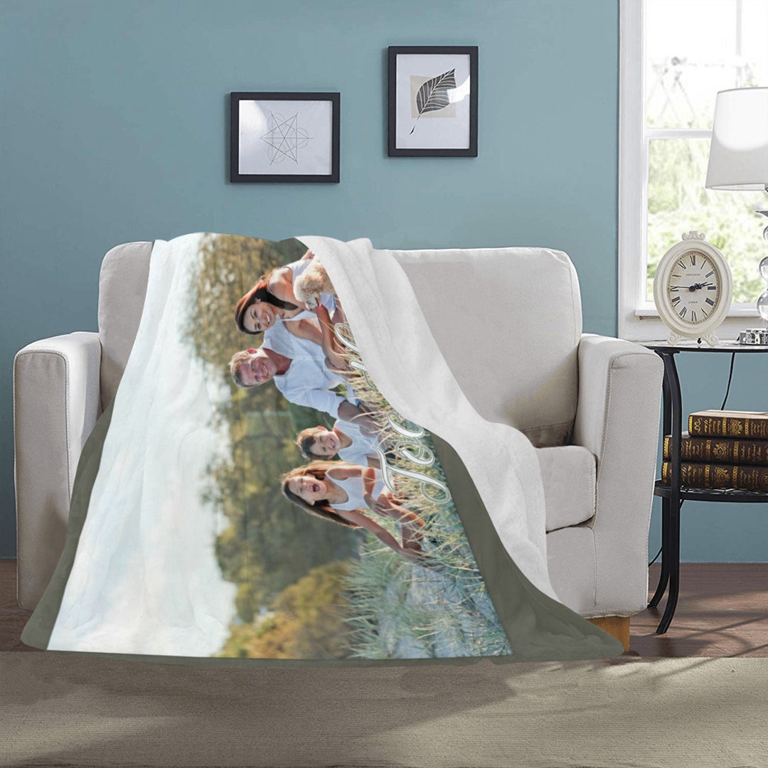 Personalized Family Throw Blanket, Custom Photo Blanket, Gift