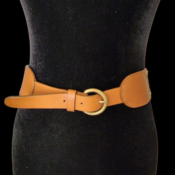 Exclusive Brown and Gold Bicolor Elastic Braided Belt, with Hand-Colored Leather and Nickel-Free Buckle