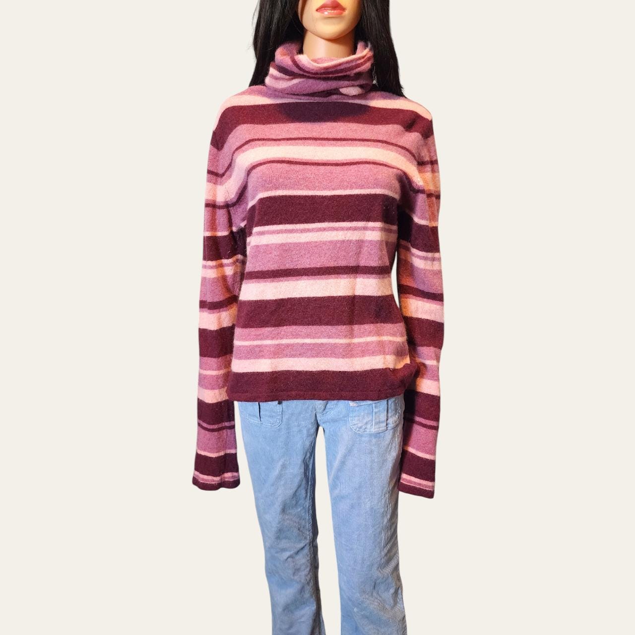【HI FI FNK】Del Angora Turtle Neck 100% Angora Fuzzy White Hand-knit NWT OOAK Turtle-Neck
