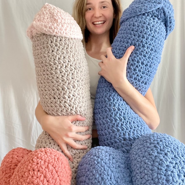 Mother’s Day Joke Giant Body Penis Pillow Joke, Penis Plushie Body Pillow Penis Throw Pillow, Crochet Penis Pillow, Funny Mature Pillow Joke