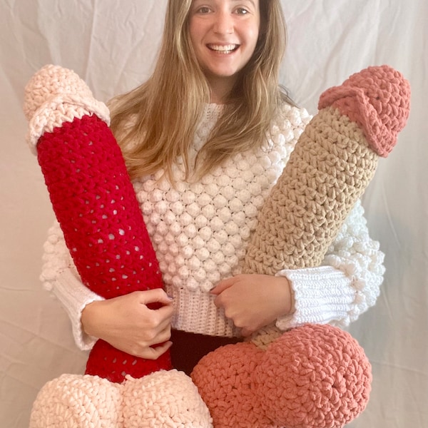 Mother’s Day Joke 18 Inch Plush Penis Pillow, oversized crochet penis pillow, penis pillow April Fool’s, penis plushie, XL penis toy