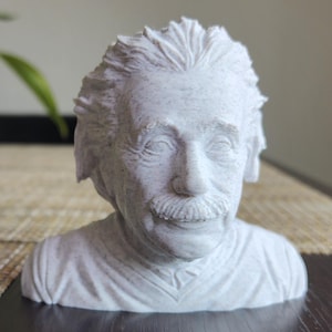 Albert Einstein Bust, 3D Printed Einstein Statue, Science & Physics Teacher Gift, Physicist Decor, Inspirational Office Sculpture, STEM Gift