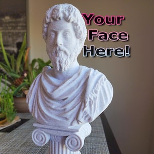 Custom 3D Printed Bust, Personalized Bust From Photos For Birthday Or Gift, Hand Finished