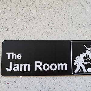 The Jam Room Sign, Music Studio Decor, 3D Printed Gift For Musicians 12 Inches