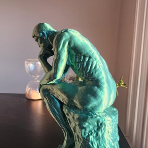 Rodin's Thinker Statue Replica, Gift For Art Teacher, 3D Printed Replica Sculpture, Hand Finished image 8