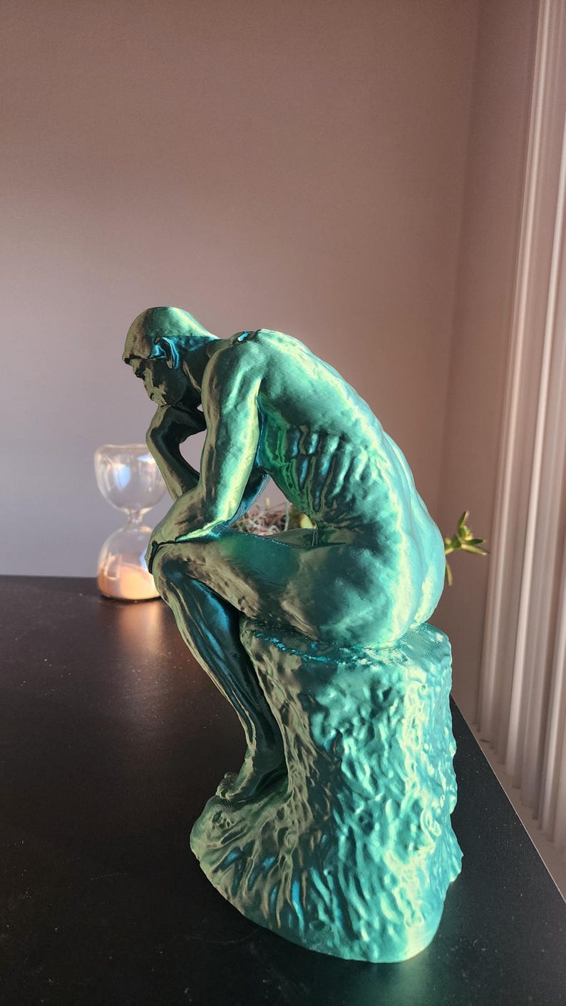 Rodin's Thinker Statue Replica, Gift For Art Teacher, 3D Printed Replica Sculpture, Hand Finished image 8