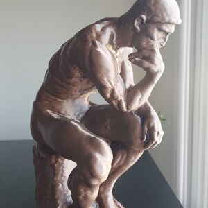 Rodin's Thinker Statue Replica, Gift For Art Teacher, 3D Printed Replica Sculpture, Hand Finished Copper
