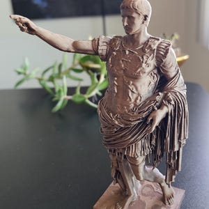 Augustus Statue Replica, Roman Emperor Sculpture, Faux Marble, 3D Printed, Hand Finished image 13