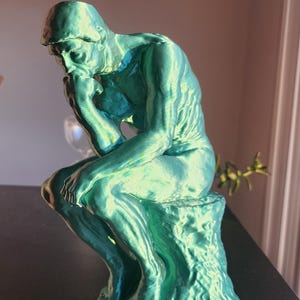 Rodin's Thinker Statue Replica, Gift For Art Teacher, 3D Printed Replica Sculpture, Hand Finished image 3